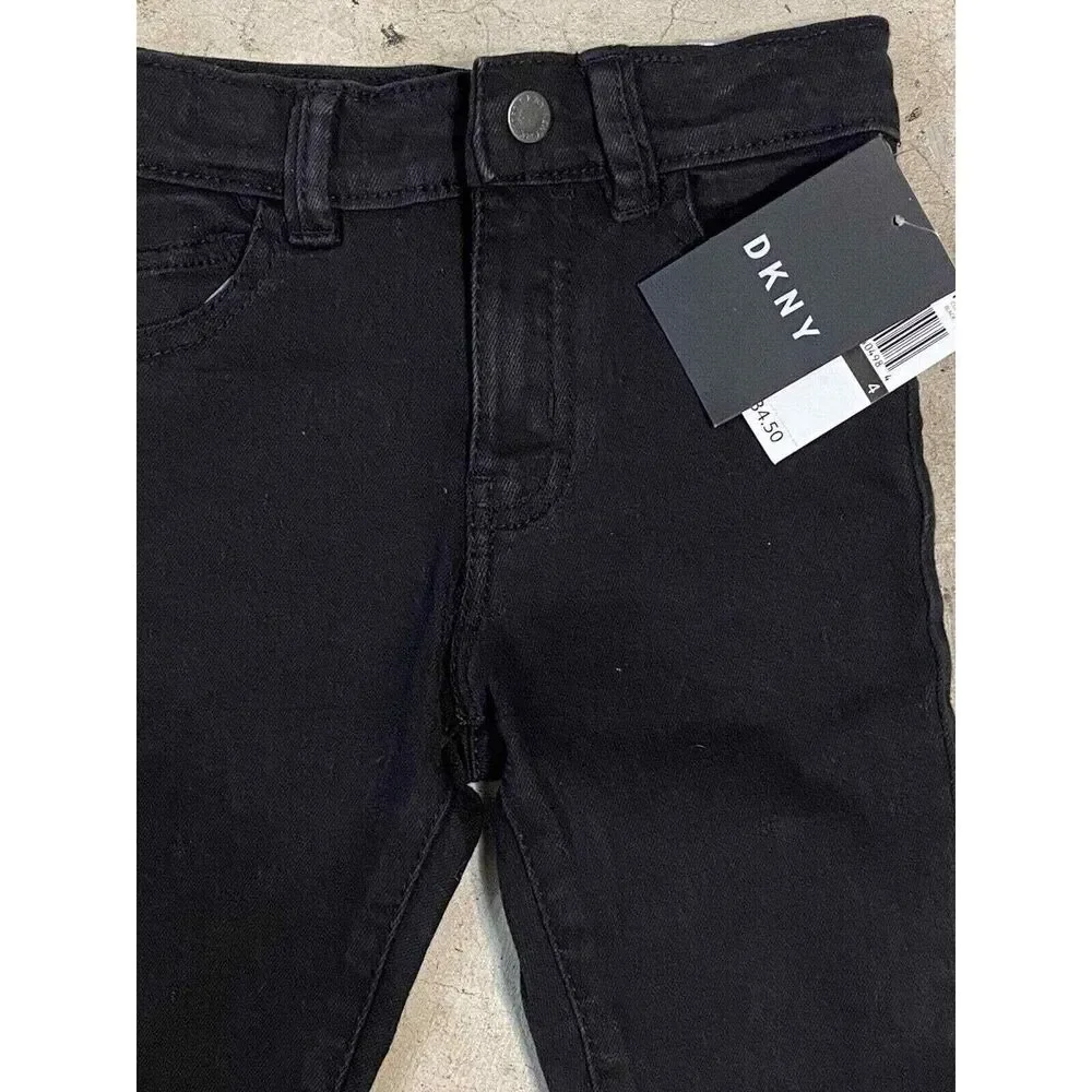 Kids DKNY Black Jeans Size 4 Skinny Stretch little boys